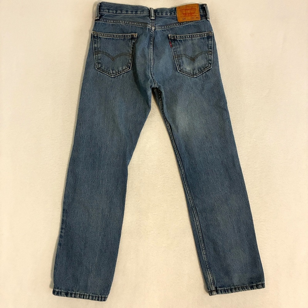 Vtg Levis 505 Jeans Mens 30x30 Straight Leg Medium Wash Denim Work Pants Y2K